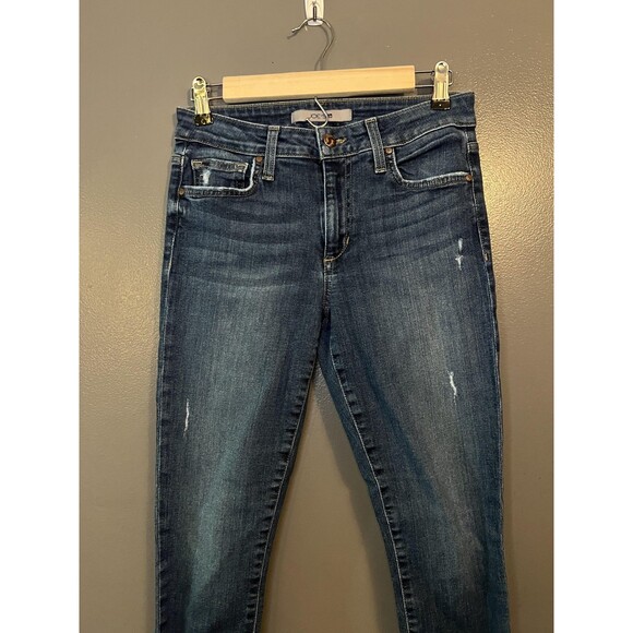 Joe's Jeans Jeans Womens 27 Blue Skinny Ankle Distressed Raw Hem Stretch Denim - Picture 1 of 8